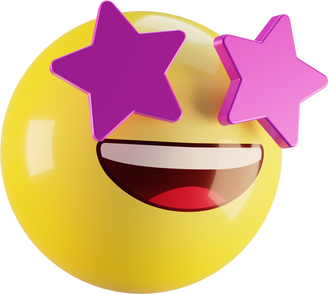 3d emoji star struck face