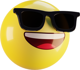 3d emoji smiling face with sunglasses