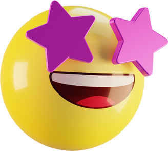 3d emoji star struck face