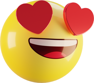 3d emoji smiling face with heart eyes